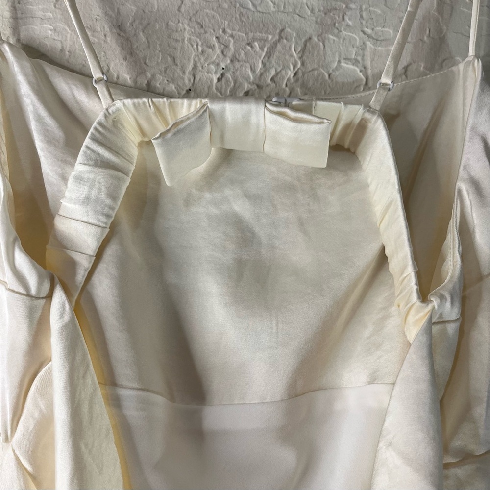 The A&F Julia Slip Cowl Back Bow Maxi Dress in Pearl White - Picture 11 of 15